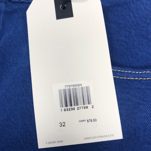 Levi's Ribcage Denim Shorts High Rise Size 32 - Picture 3 of 6